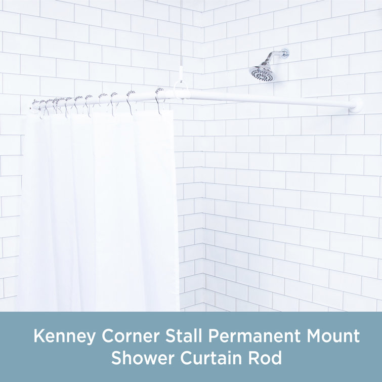 Kenney Twist & Fit 36" Adjustable LShaped Fixed Shower Curtain Rod